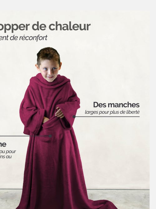 Couverture polaire plaid intégral avec manches et poche - Enfant - Vivezen - Kiabi