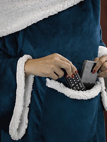 Couverture polaire, plaid intégral avec manches et poche - Sherpa et flanelle - Vivezen