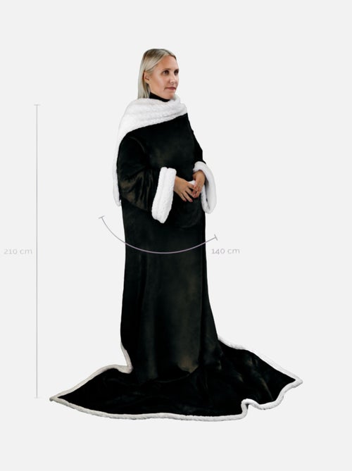 Couverture polaire, plaid intégral avec manches et poche - Sherpa et flanelle - Vivezen - Kiabi