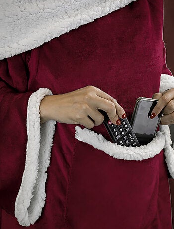 Couverture polaire, plaid intégral avec manches et poche - Sherpa et flanelle - Vivezen