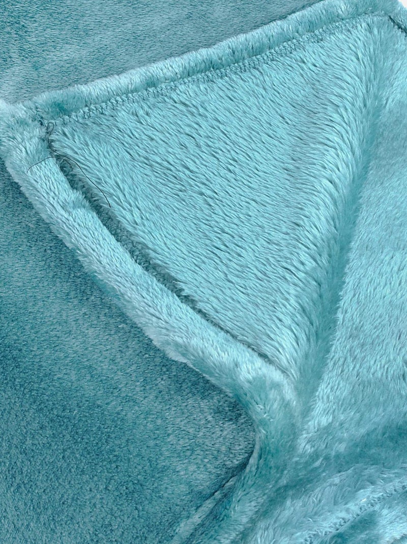 Couverture polaire unie "PILONGA" Bleu ciel - Kiabi