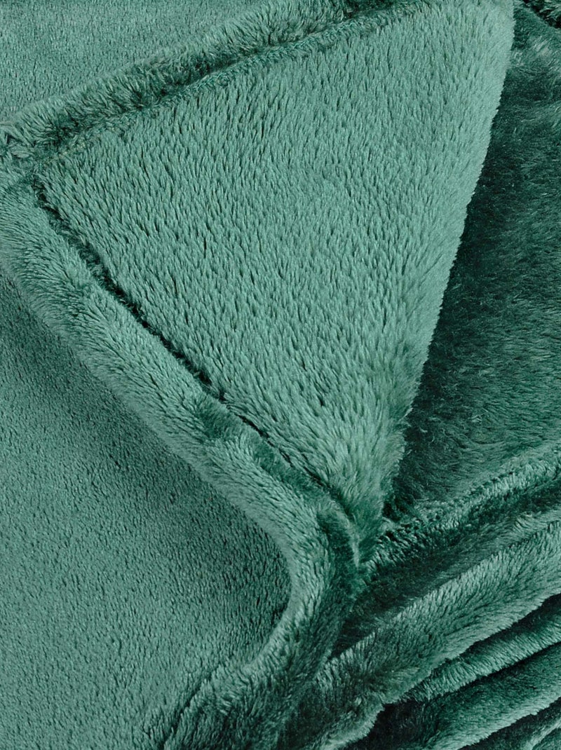 Couverture polaire unie "PILONGA" Vert émeraude - Kiabi