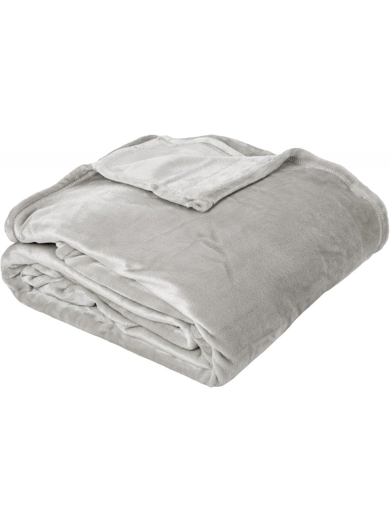 Couverture polaire VELVET polyester 280 g/m2 Gris perle - Kiabi
