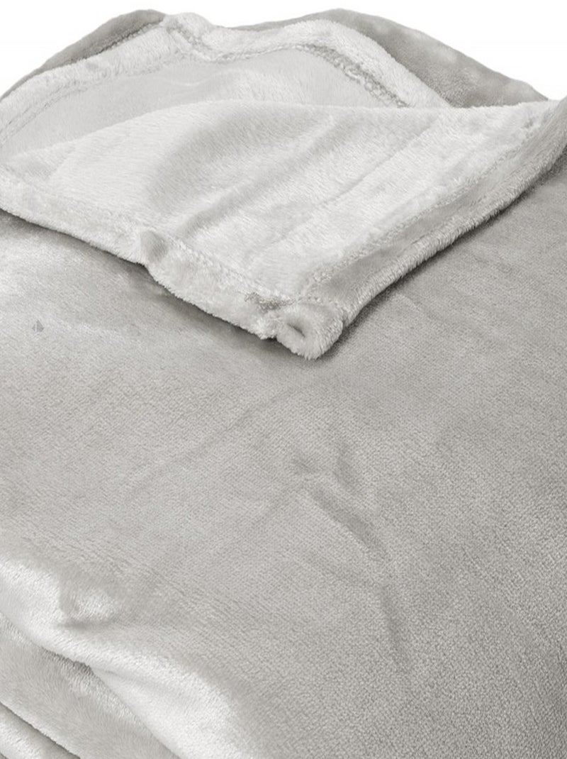 Couverture polaire VELVET polyester 280 g/m2 Gris perle - Kiabi