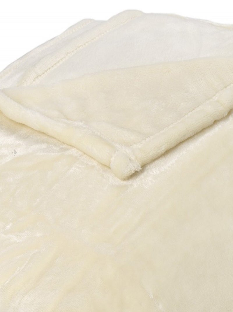Couverture polaire VELVET polyester 280 g/m2 Ivoire - Kiabi
