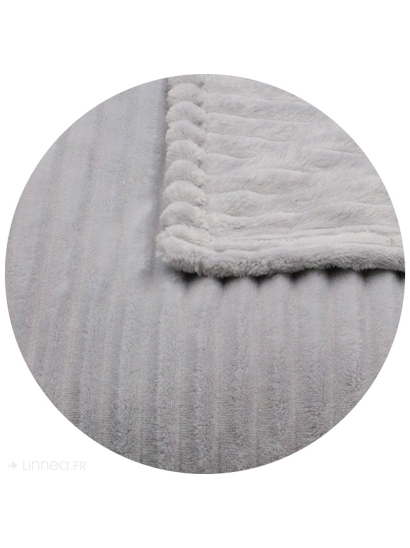 Couverture polyester microvelours DOLCE Gris perle - Kiabi