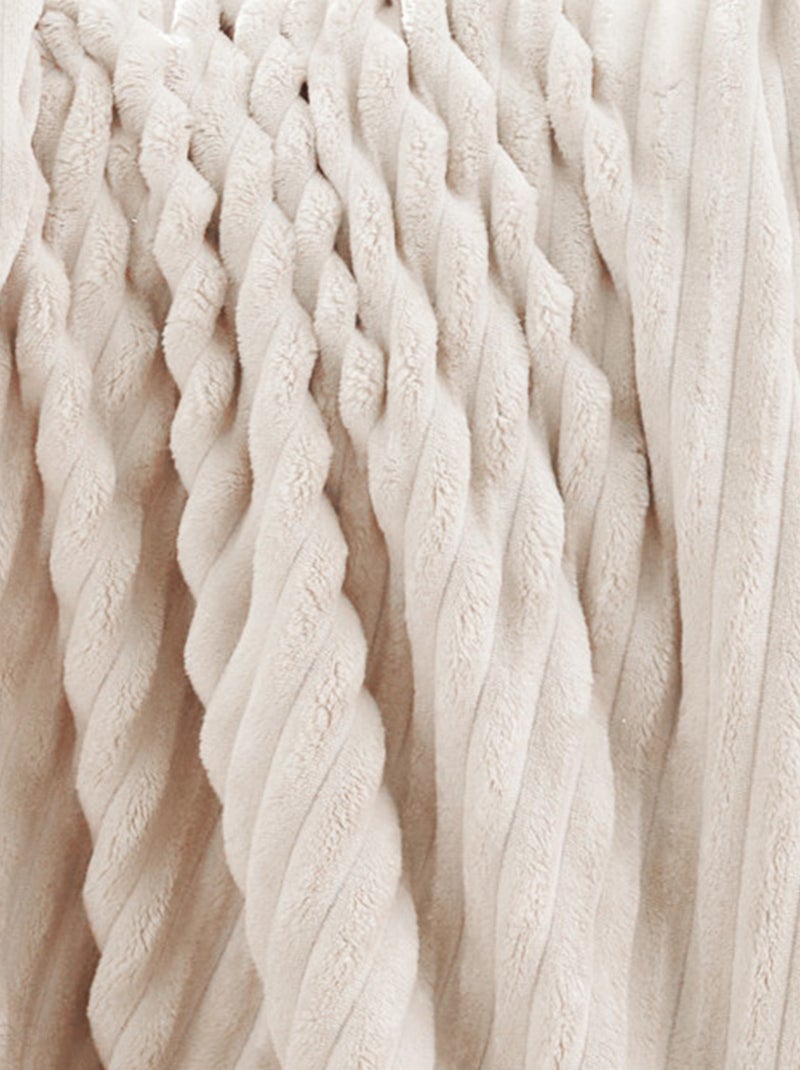 Couverture polyester microvelours DOLCE Ivoire - Kiabi