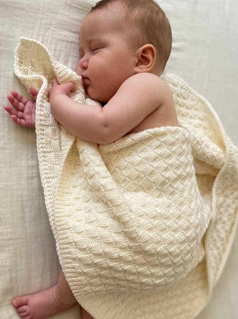 COUVERTURE POUR BEBE EN PURE LAINE Ecru - Kiabi