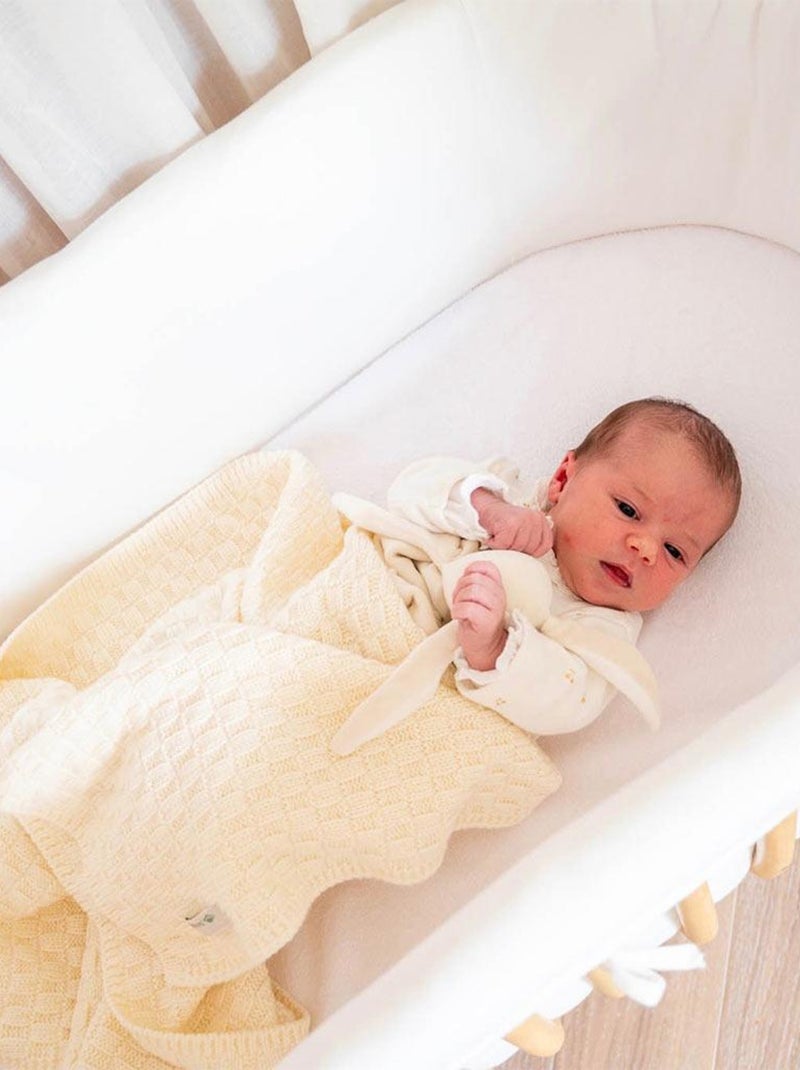 COUVERTURE POUR BEBE EN PURE LAINE Ecru Kiabi