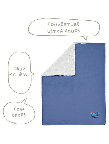 Couverture pour bébé naissance bi-matière - Stitch - Babycalin