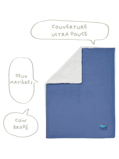 Couverture pour bébé naissance bi-matière - Stitch - Babycalin - Kiabi