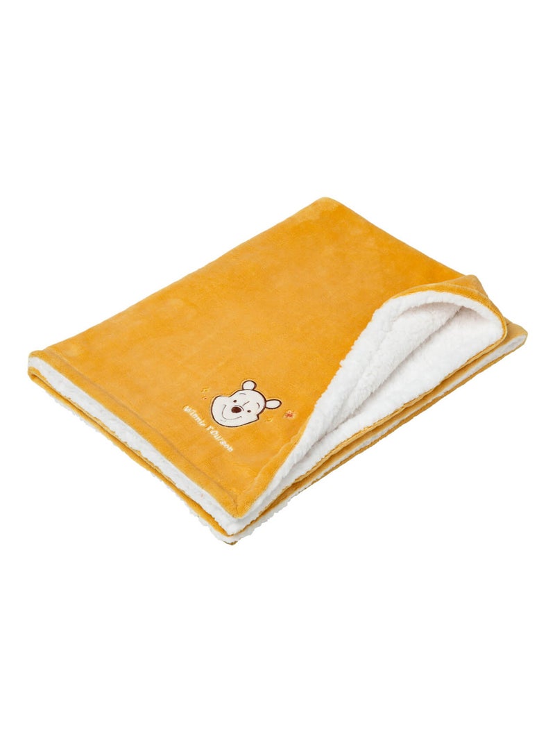 Couverture pour bébé naissance bi-matière - Winnie Rétro - Babycalin Jaune moutarde - Kiabi