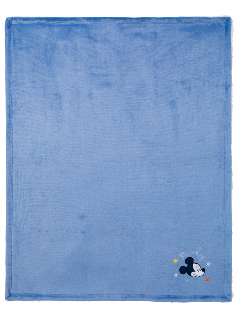 Couverture pour bébé naissance bi-matière Bleu - Kiabi