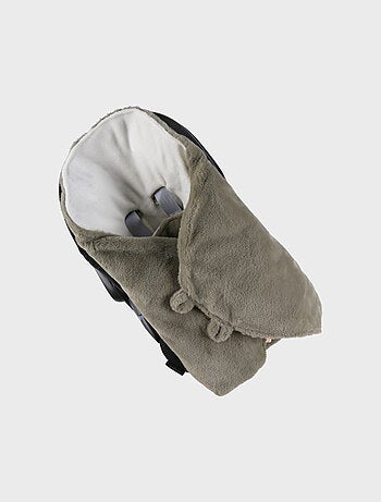 Couverture promenade kaki en fausse fourrure 65x45 cm Noukie's