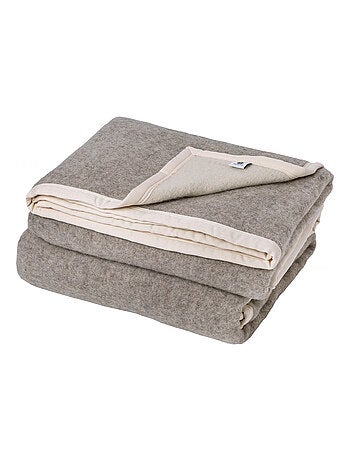 Couverture pur laine vierge blanchie PASTORALE