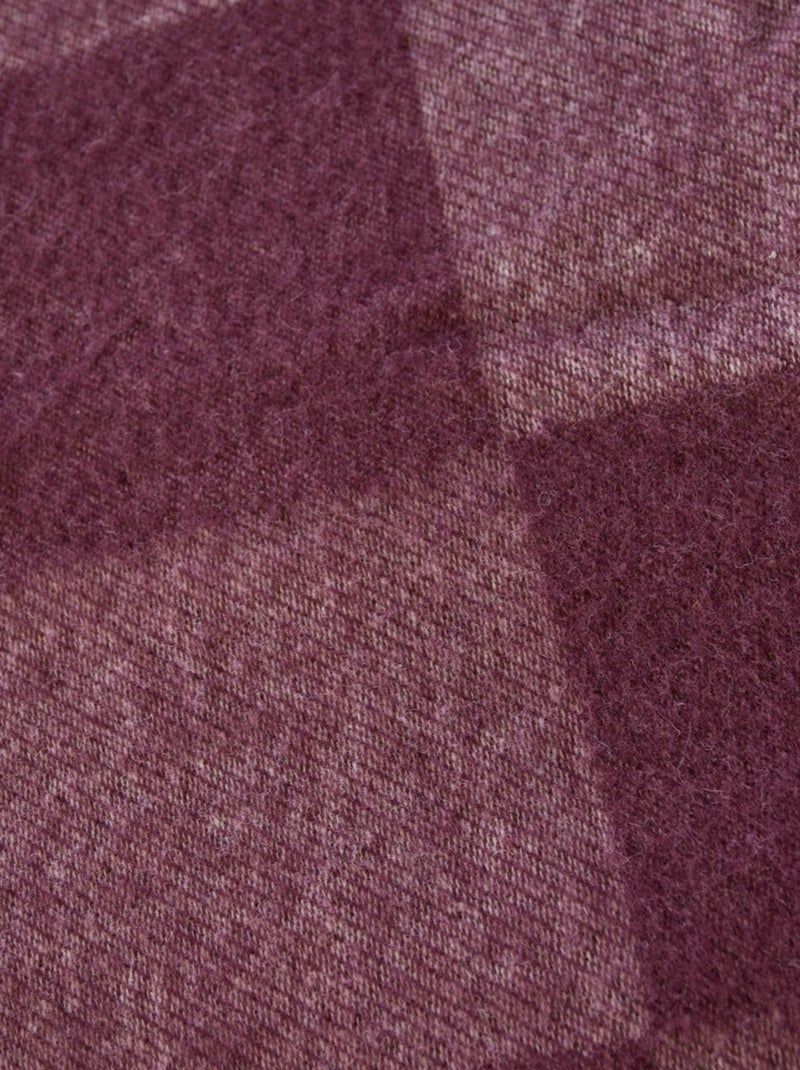 Couverture réversible laine VERSAILLES Violet aubergine - Kiabi