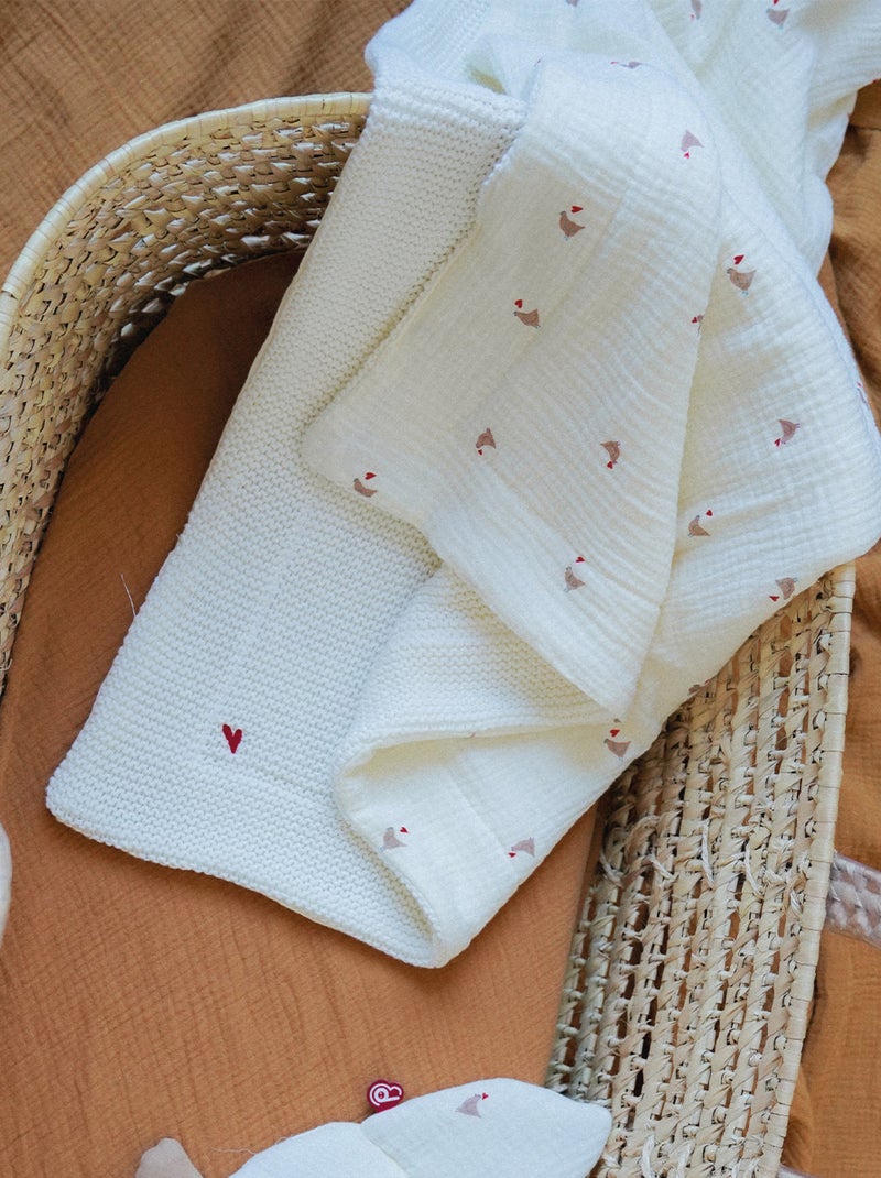 Couverture réversible Love pour bébé Blanc - Kiabi
