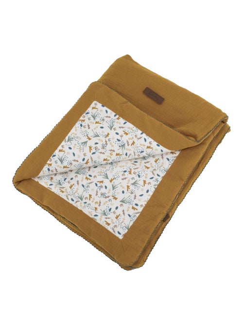 Couverture réversible pour bébé en double gaze de coton et jersey - Kiabi