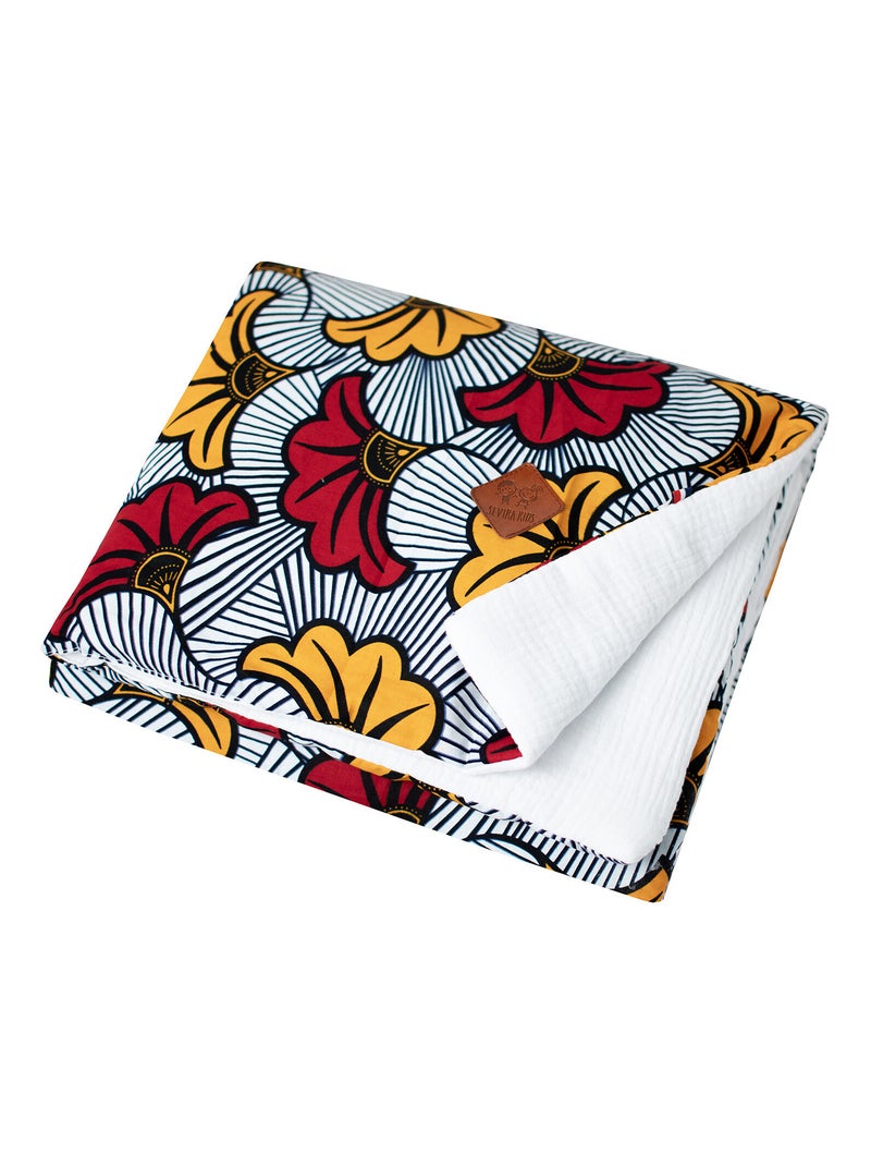 Couverture réversible Wax Fleurs de mariage SEVIRA KIDS Blanc Multicolore - Kiabi