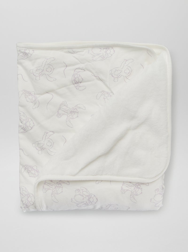 Couverture 'Stitch' en jersey Blanc - Kiabi