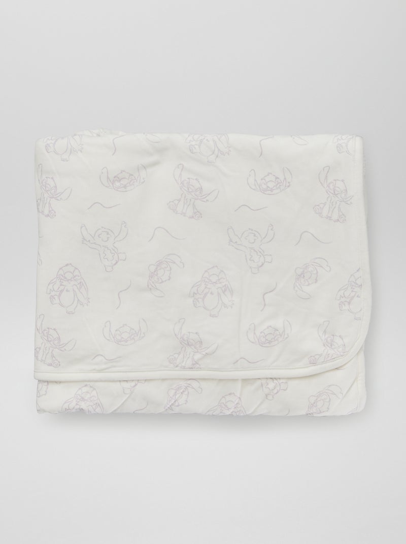 Couverture 'Stitch' en jersey Blanc - Kiabi