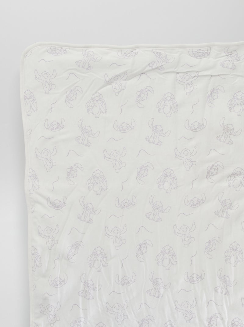 Couverture 'Stitch' en jersey Blanc - Kiabi