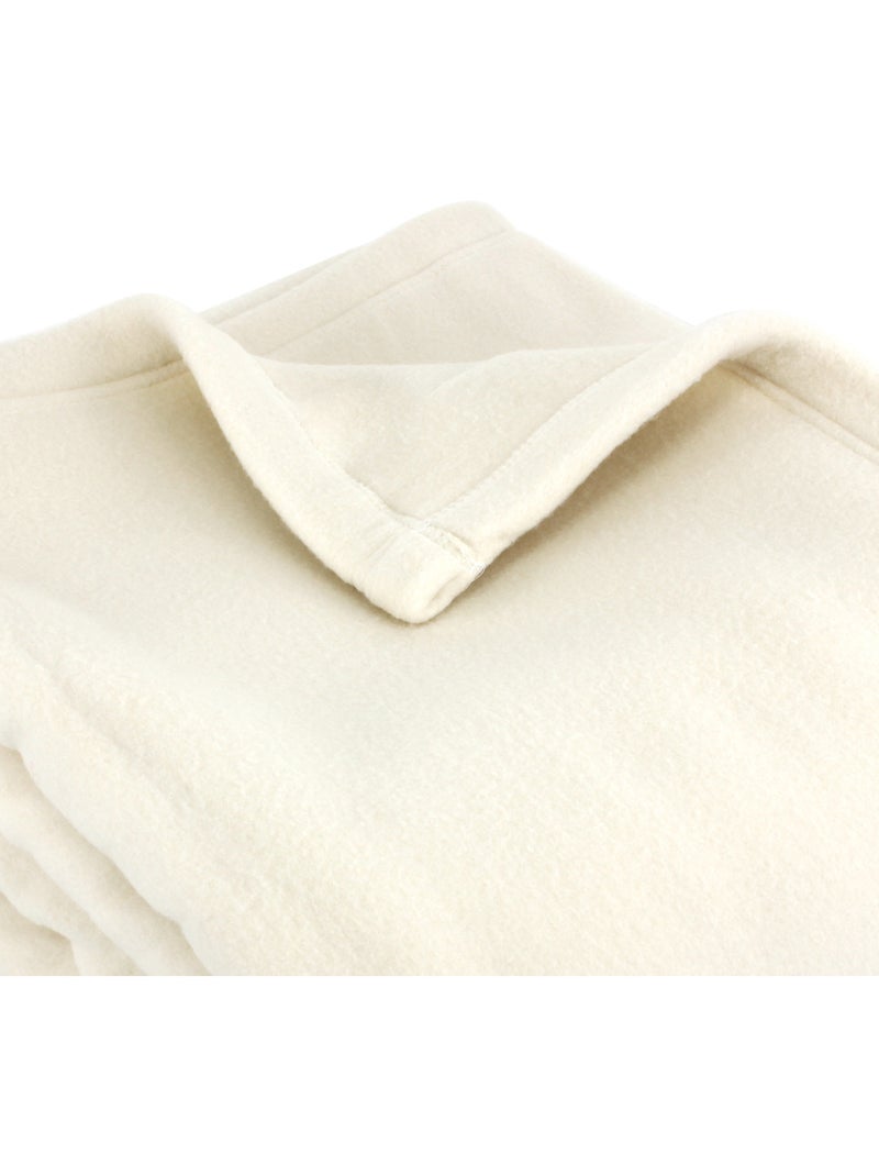 Couverture TEDDY Polyester 350 g/m2 Blanc cassé - Kiabi