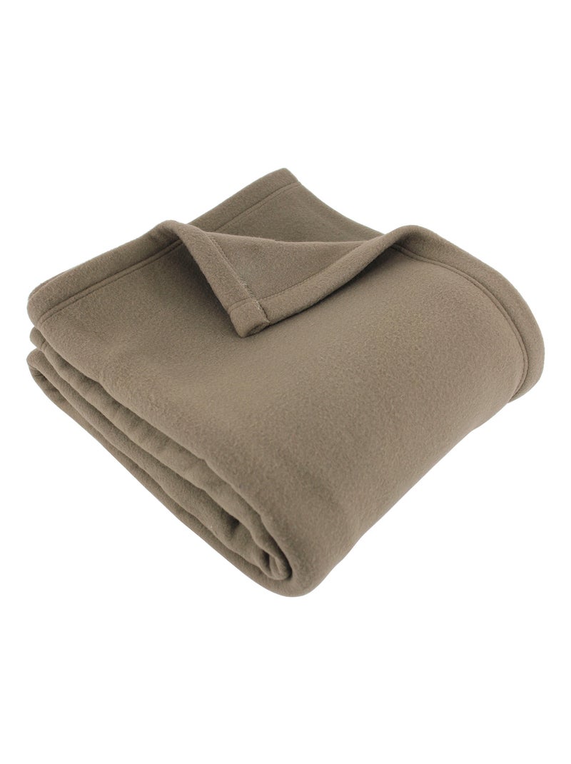 Couverture TEDDY Polyester 350 g/m2 Gris taupe - Kiabi