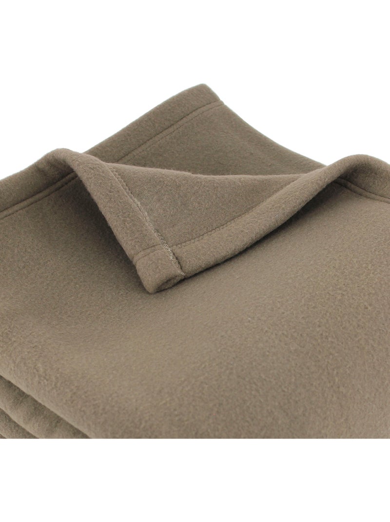 Couverture TEDDY Polyester 350 g/m2 Gris taupe - Kiabi