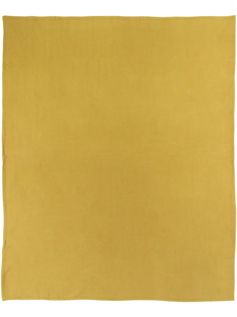 Couverture TEDDY Polyester 350 g/m2 Jaune moutarde - Kiabi