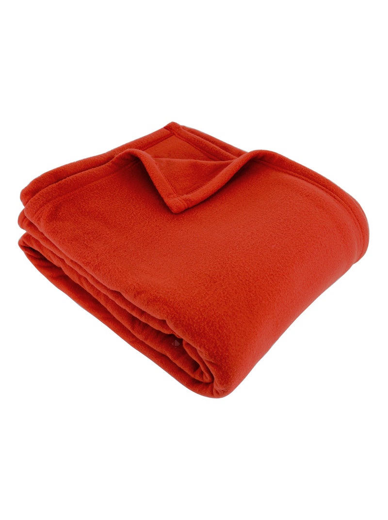 Couverture TEDDY Polyester 350 g/m2 Orange mandarine - Kiabi
