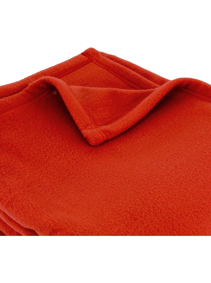Couverture TEDDY Polyester 350 g/m2 Orange mandarine - Kiabi