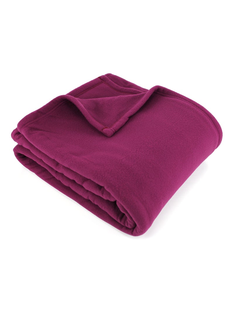 Couverture TEDDY Polyester 350 g/m2 Violet prune - Kiabi