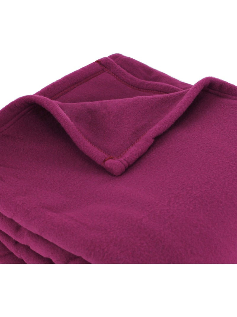 Couverture TEDDY Polyester 350 g/m2 Violet prune - Kiabi