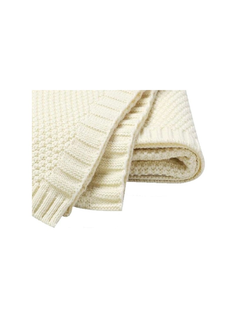 Couverture Tricot bébé Les Chatounets Ecru - Kiabi