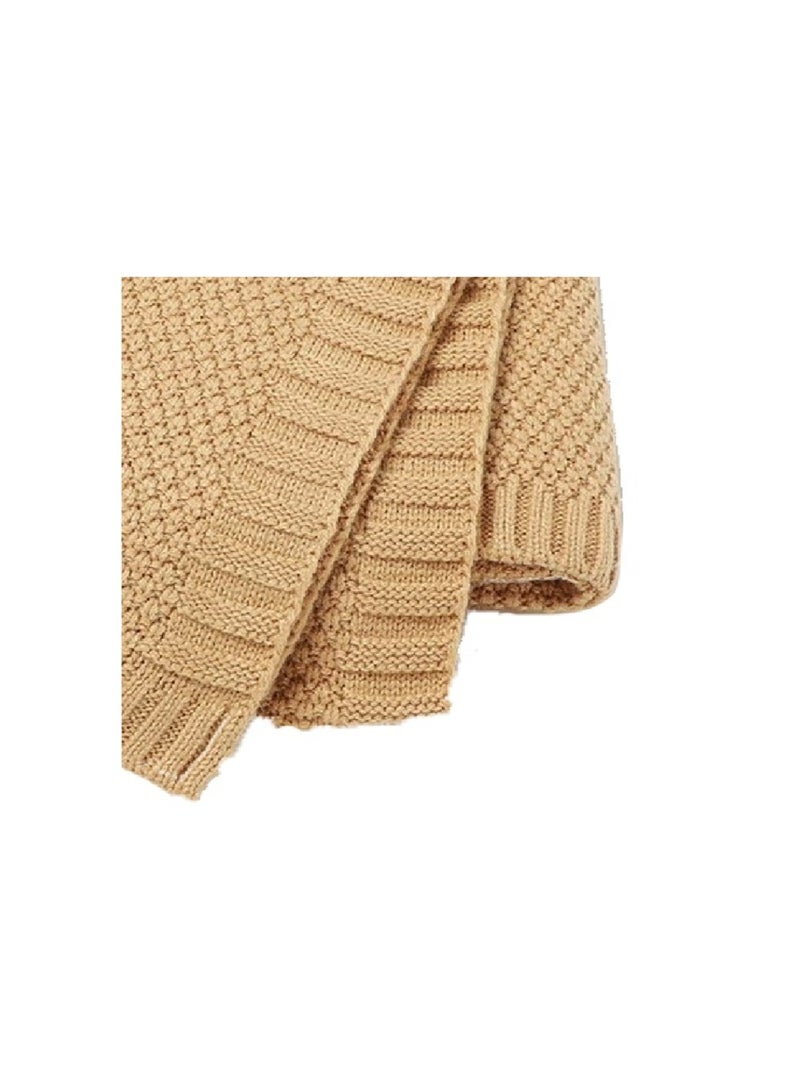 Couverture Tricot bébé Les Chatounets Taupe - Kiabi