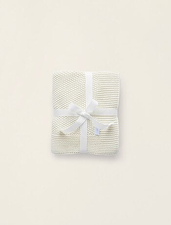 Couverture tricotée 100% coton