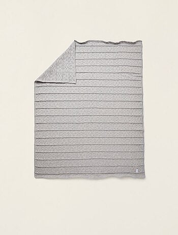 Couverture tricotée 100% coton