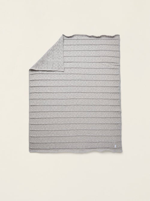 Couverture tricotée 100% coton - Kiabi