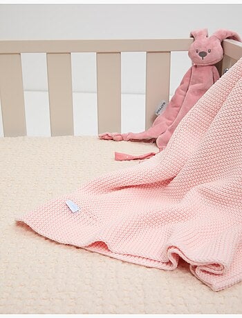 Couverture tricotée 100% coton