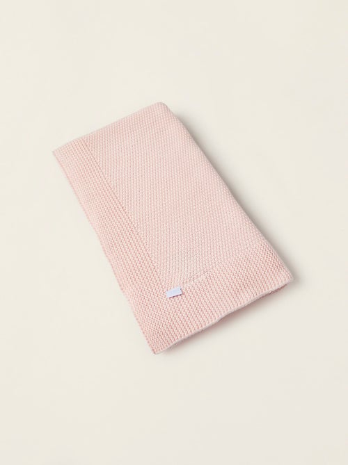 Couverture tricotée 100% coton - Kiabi