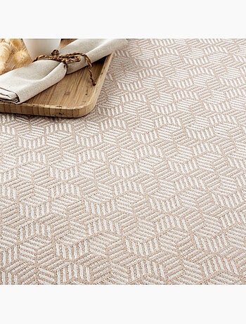 Couverture type Plaid, tissu texturé en fil teint, avec franges - Gamusi