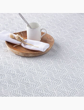 Couverture type Plaid, tissu texturé en fil teint, avec franges - Gamusi