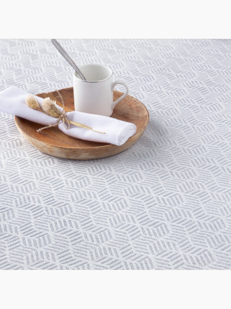 Couverture type Plaid, tissu texturé en fil teint, avec franges - Gamusi Gris clair - Kiabi