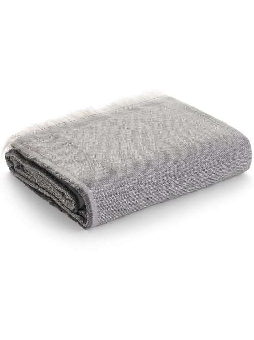 Couverture type Plaid, tissu texturé en fil teint, avec franges - Gamusi - Kiabi Couverture type Plaid, tissu texturé en fil teint, avec franges - Gamusi - Kiabi