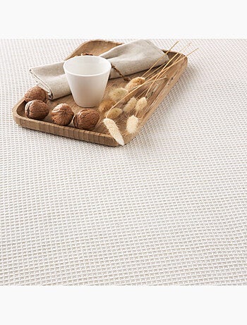 Couverture type Plaid, tissu texturé en fil teint en relief en nid d'abeille, avec franges - Gamusi