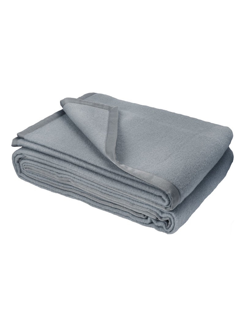 Couverture Unie en Laine d'Agneau Gris foncé - Kiabi