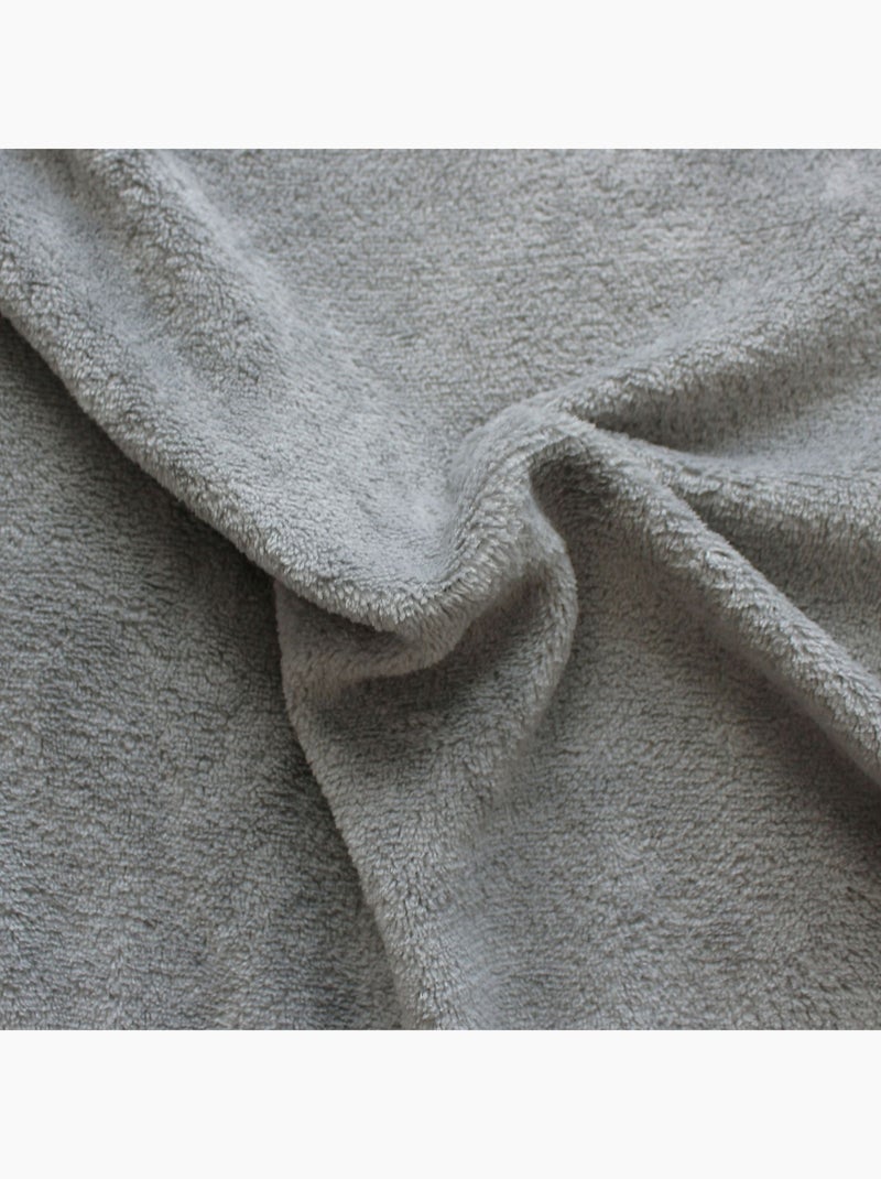 Couverture unie en molleton Gris - Kiabi