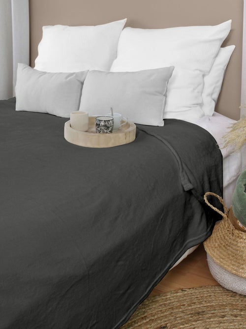 Couverture unie en molleton - Kiabi