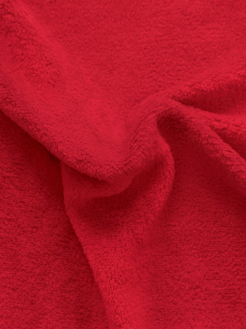 Couverture unie en molleton Rouge - Kiabi